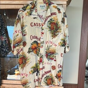 Jams World Cream Casual Button Down Shirt with Tropical Print